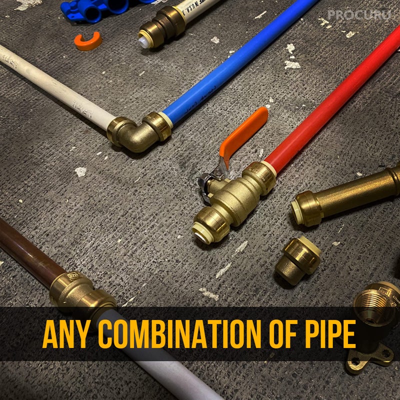 PROCURU [10-Pack] PROCURU 3/4" Pushfit 90-Degree Elbow, Push-to-Connect Brass Plumbing Fitting for Copper, PEX, CPVC, PE-RT Pipes (8X2014-10P) - Image 4